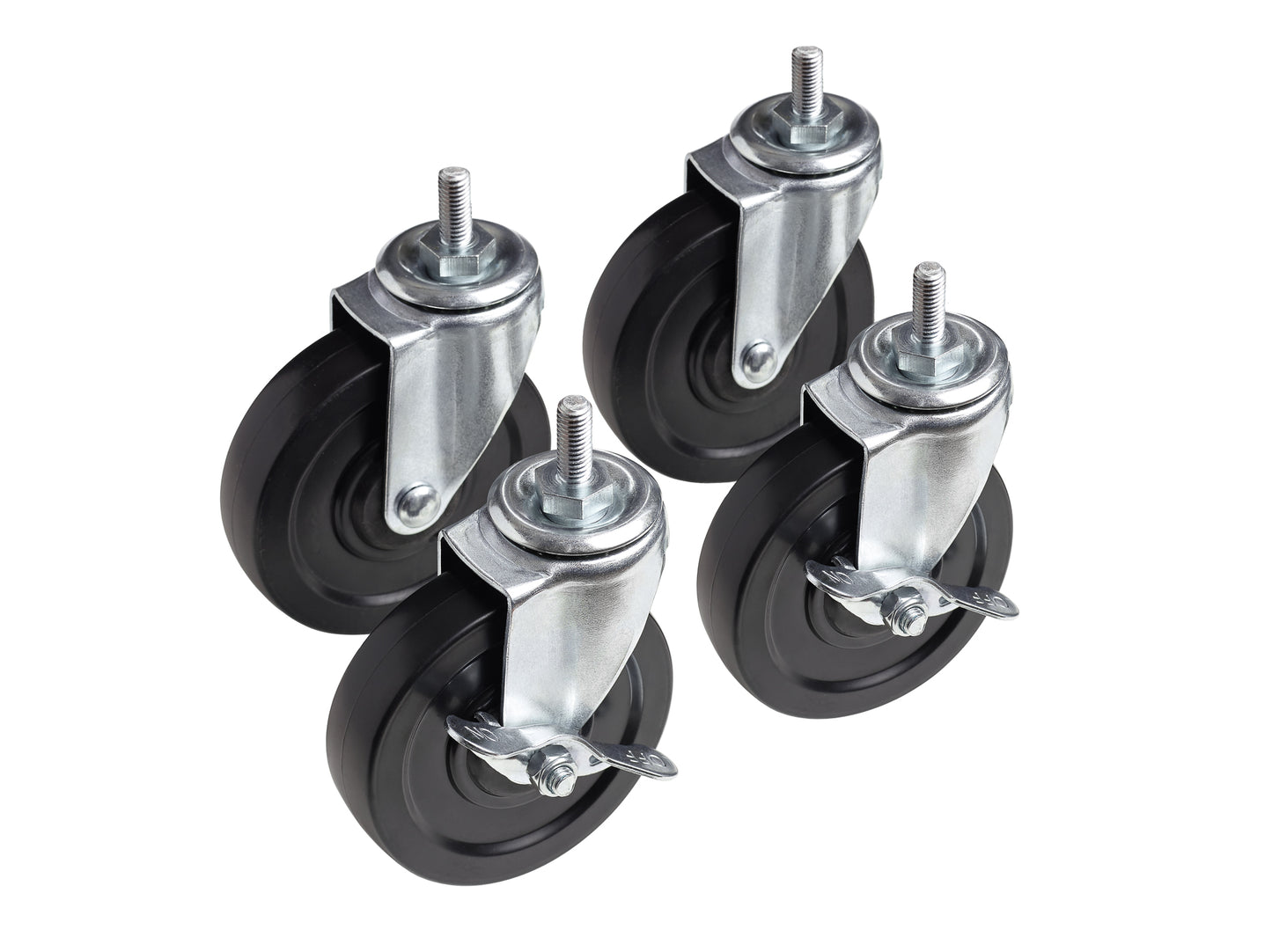 HSS 4" Heavy Duty Casters, 3/8" Bolt, Weight Capacity 600 lbs